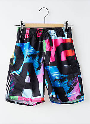 Short de bain imprimé fantaisie noir LONGBOARD garçon