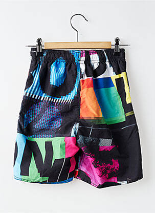 Short de bain imprimé fantaisie noir LONGBOARD garçon