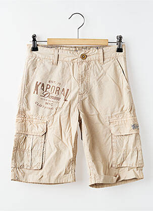 Bermuda fermeture zippée sous rabat boutonné taille ajustable beige KAPORAL garçon