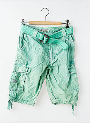 Bermuda fermeture zippée sous rabat boutonné vert KAPORAL garçon