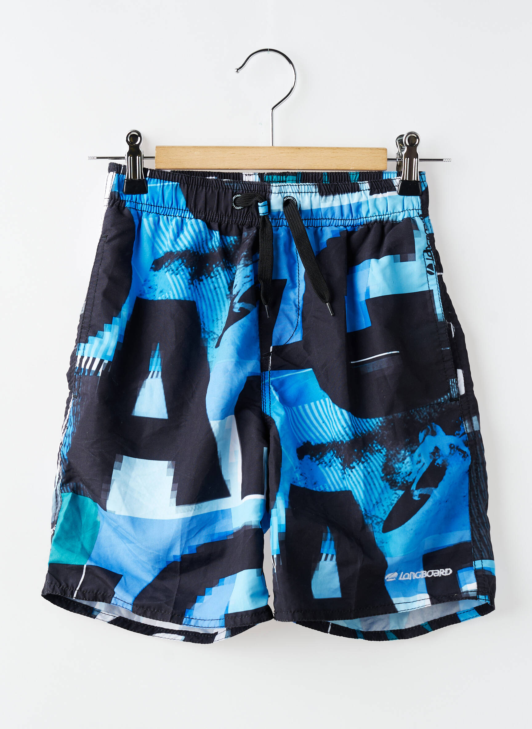 Short de bain imprimé fantaisie noir LONGBOARD garçon