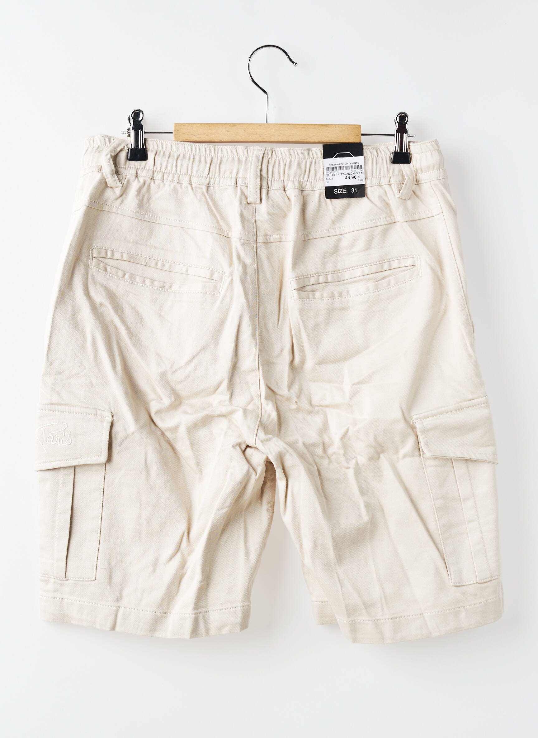 Bermuda taille élastique taille normale beige PROJECT X homme