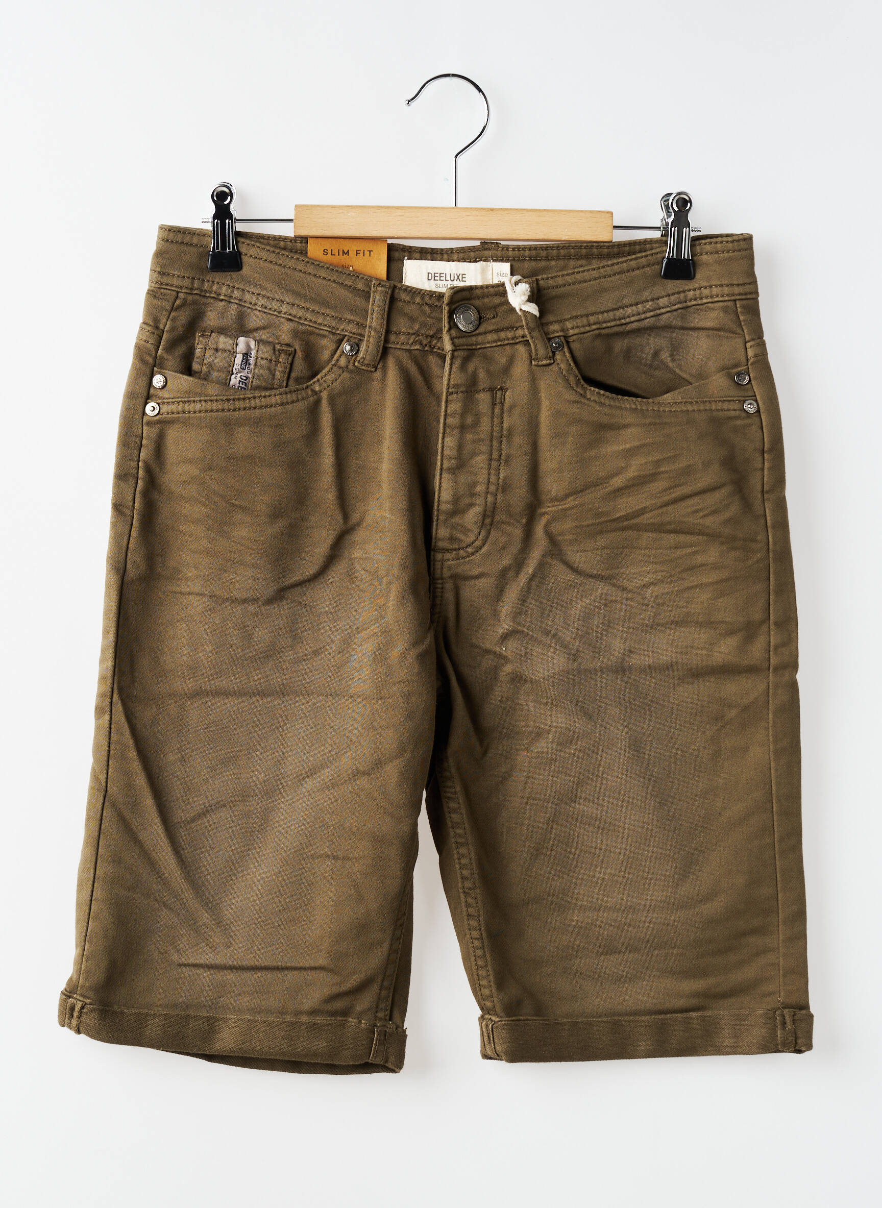Bermuda stretch taille normale vert DEELUXE homme