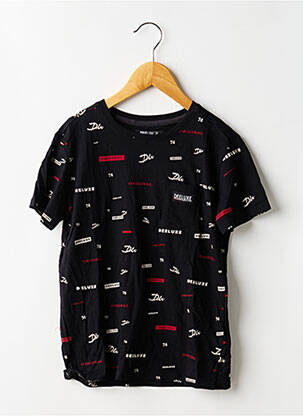T-shirt tissage jersey manches courtes noir DEELUXE garçon