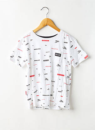 T-shirt tissage jersey manches courtes blanc DEELUXE garçon