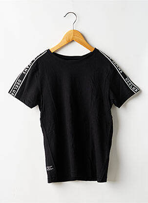 T-shirt stretch manches courtes noir DEELUXE garçon