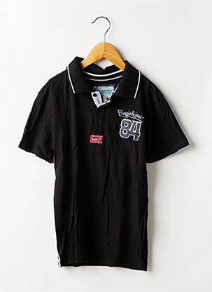Polo stretch manches courtes noir BIAGGIO garçon