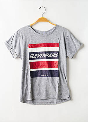 T-shirt stretch manches courtes gris ELEVEN PARIS garçon
