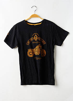 T-shirt stretch manches courtes noir DEELUXE garçon