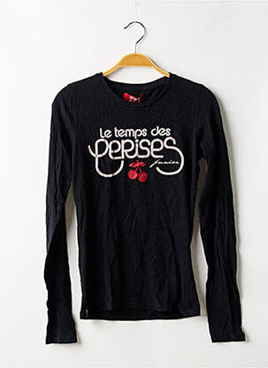 T-shirt stretch manches longues noir LE TEMPS DES CERISES fille