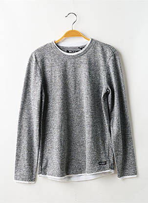 Pull tissage chiné manches longues gris DEELUXE garçon