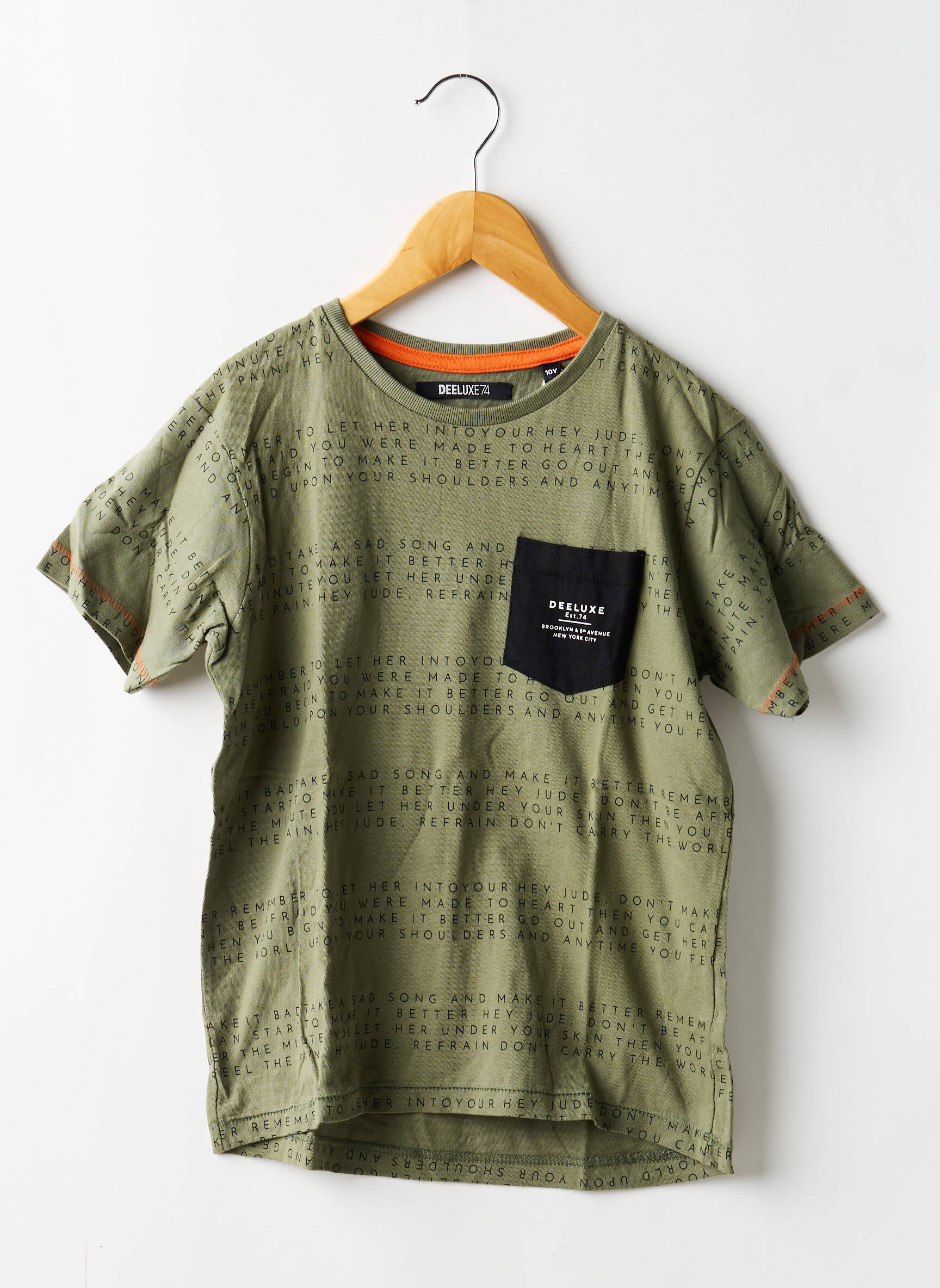 T-shirt stretch manches courtes vert DEELUXE garçon