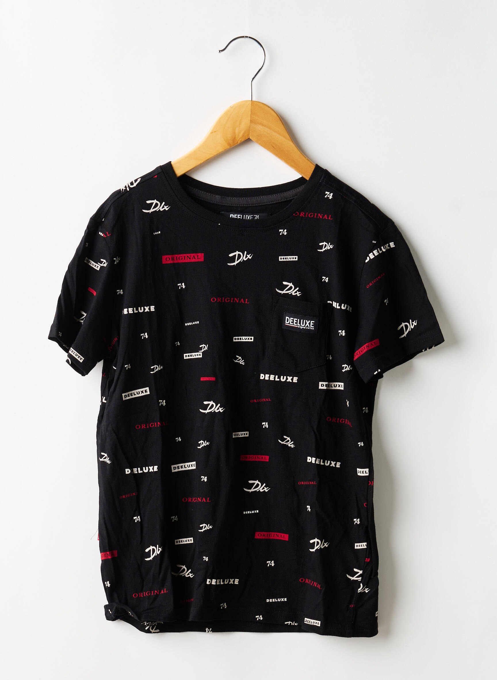 T-shirt tissage jersey manches courtes noir DEELUXE garçon