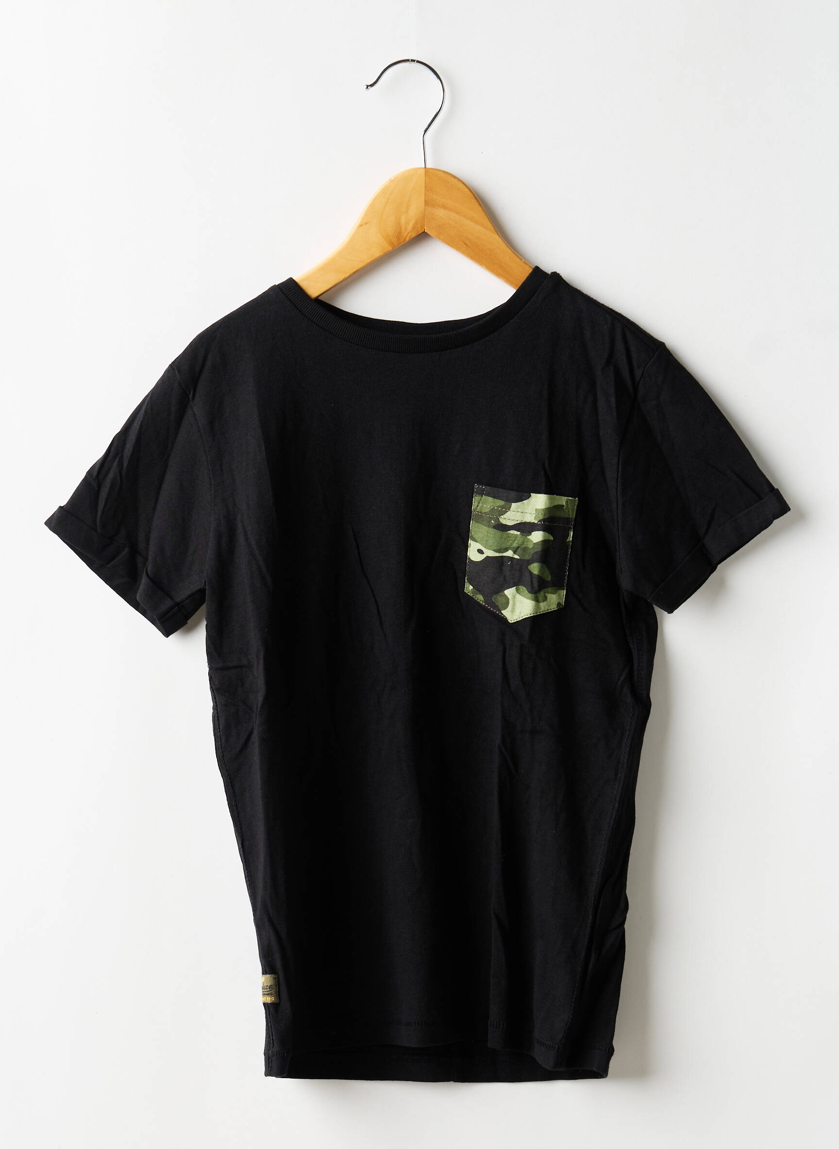 T-shirt stretch manches courtes noir DEELUXE garçon