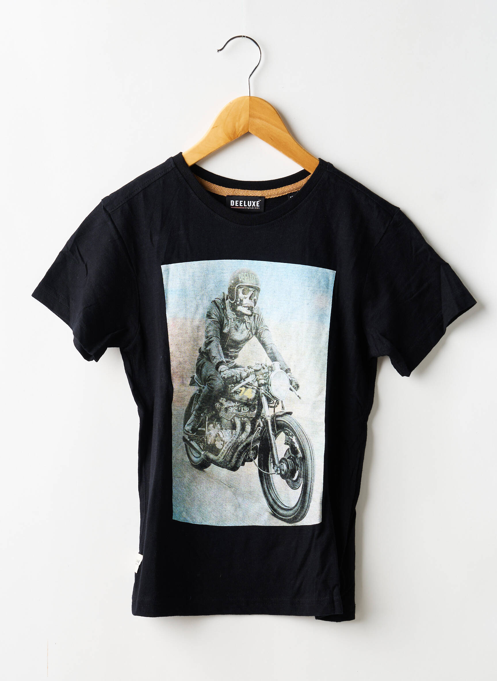 T-shirt stretch manches courtes noir DEELUXE garçon