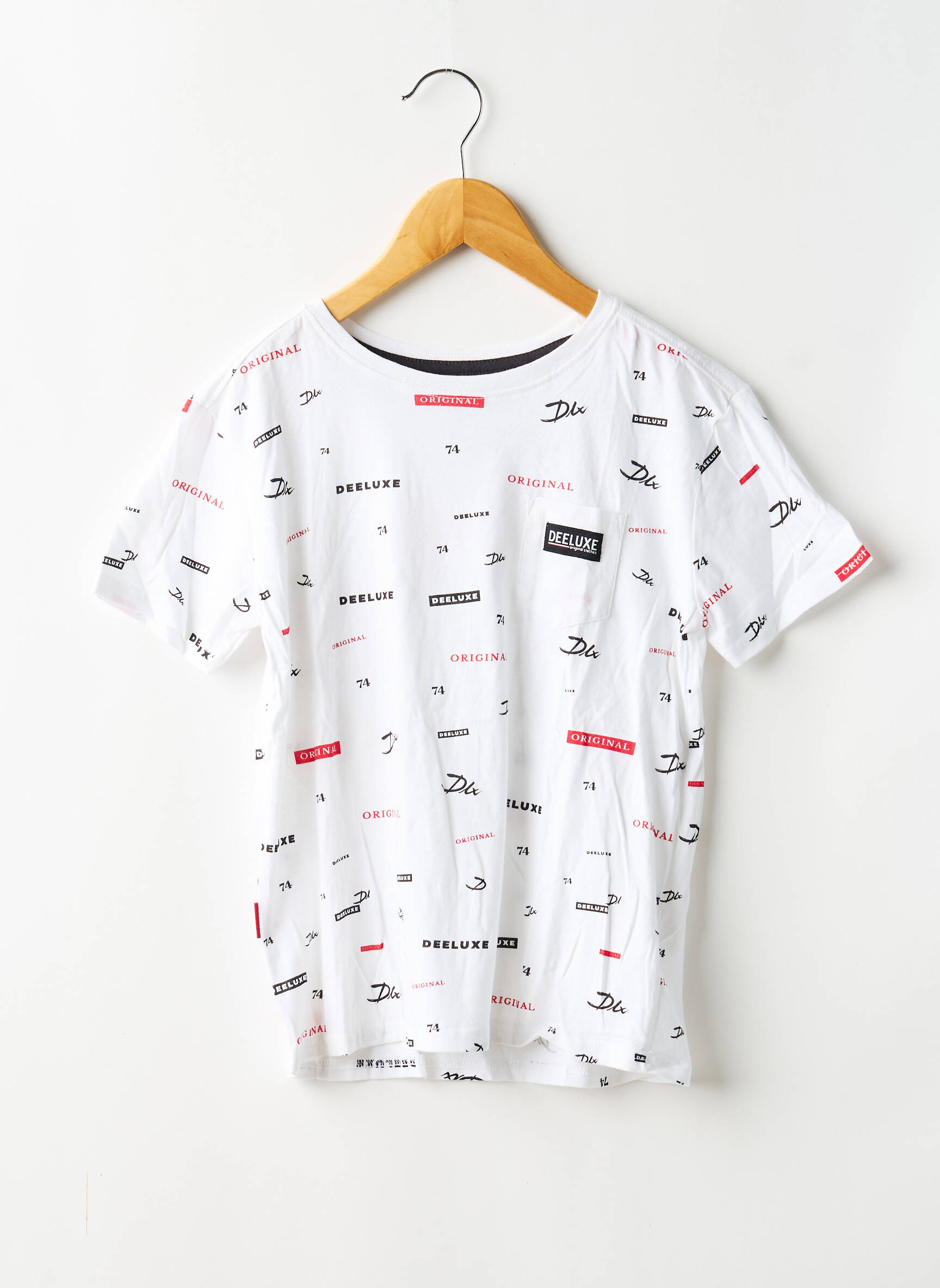 T-shirt tissage jersey manches courtes blanc DEELUXE garçon