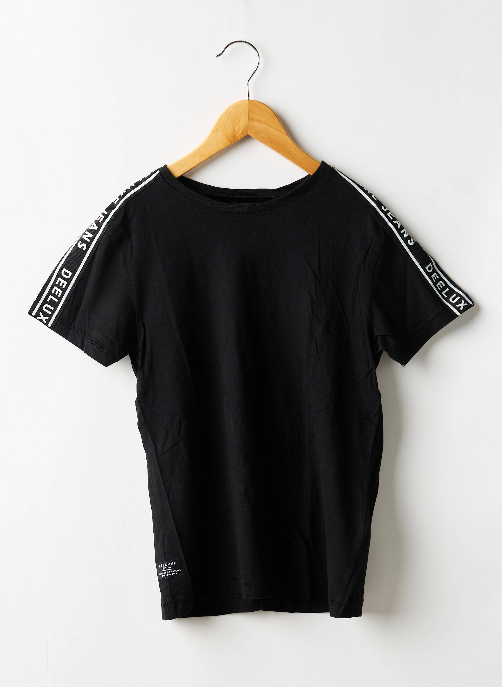 T-shirt stretch manches courtes noir DEELUXE garçon