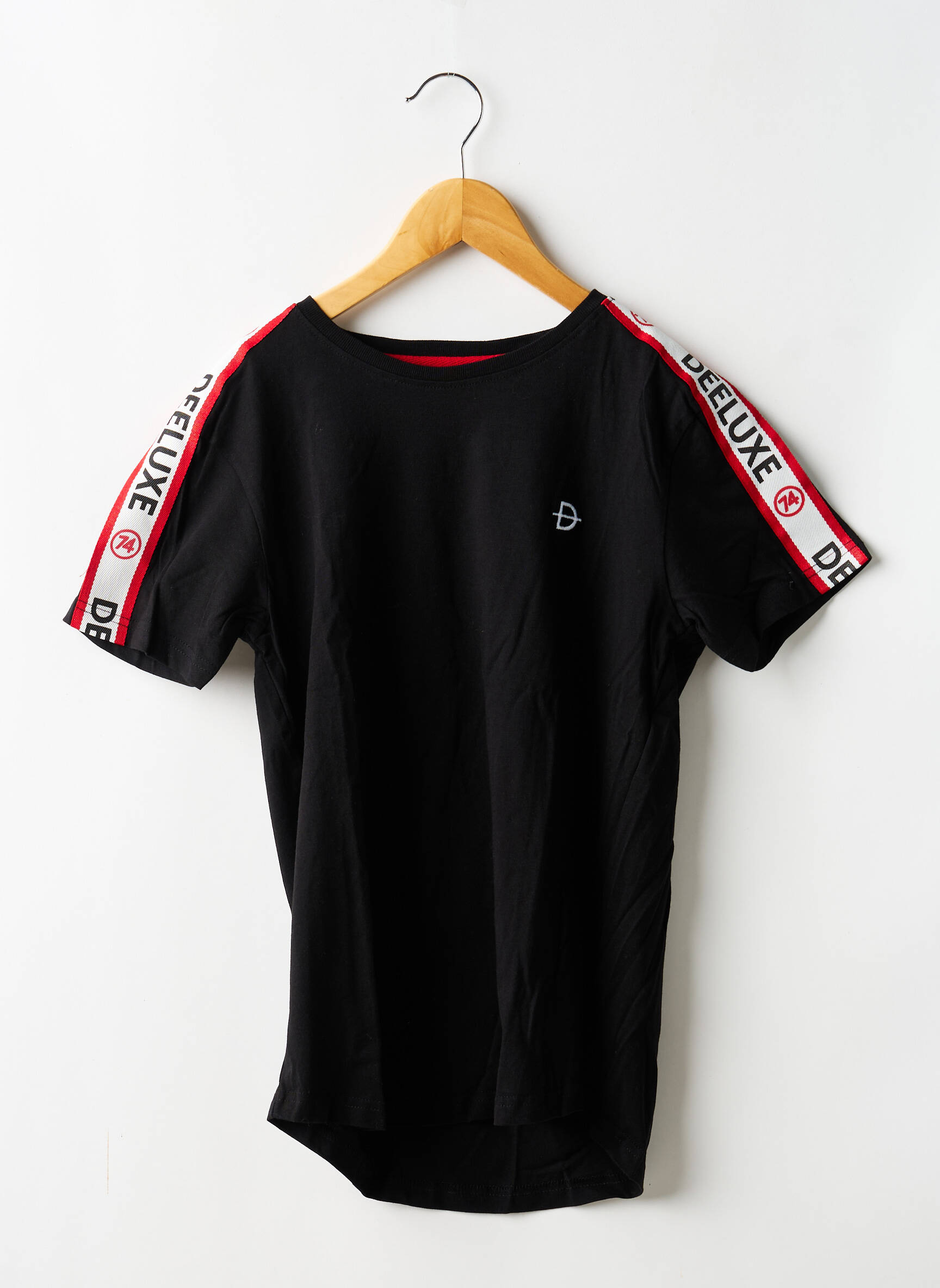 T-shirt stretch manches courtes noir DEELUXE garçon