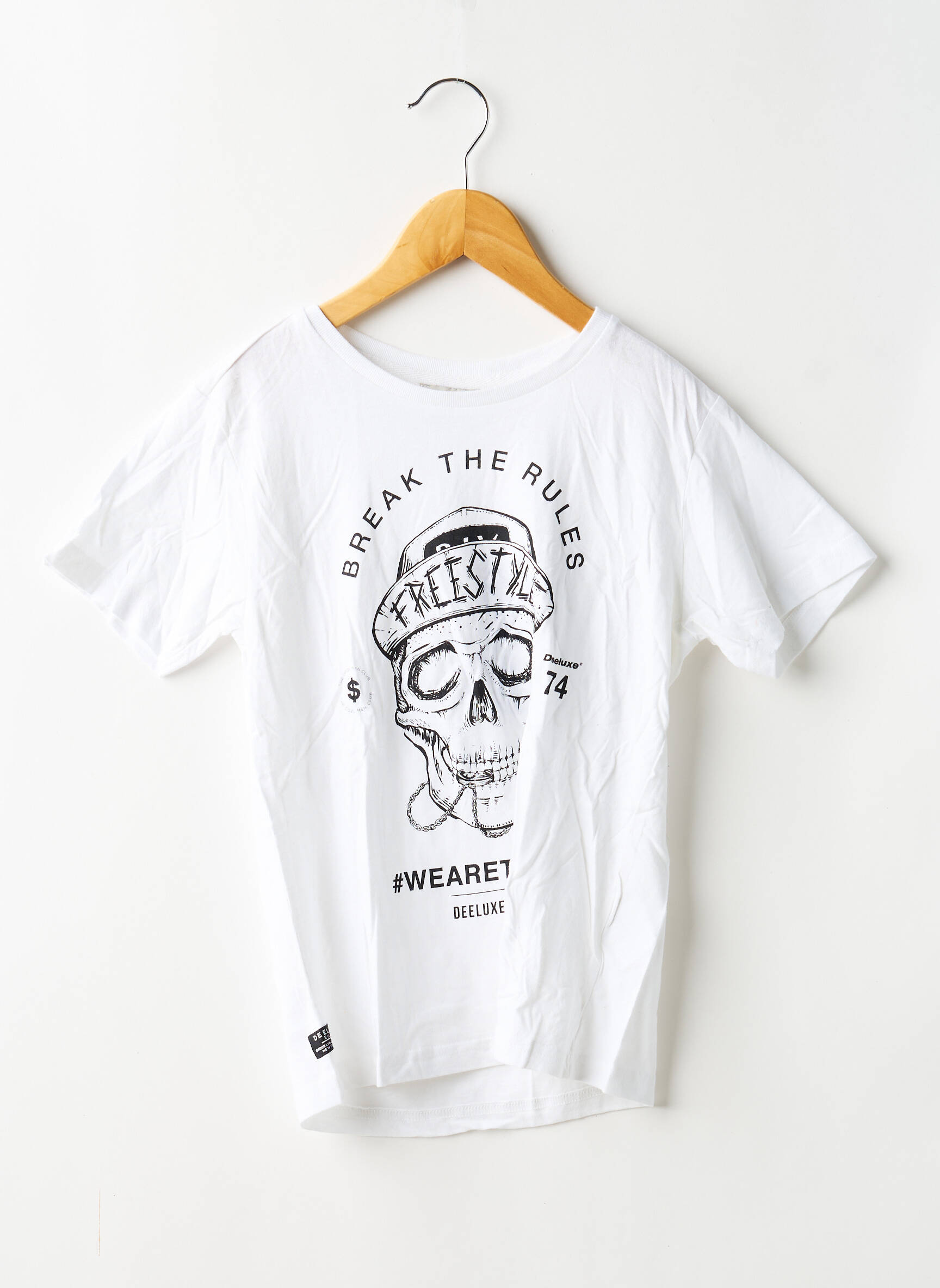 T-shirt stretch manches courtes blanc DEELUXE garçon