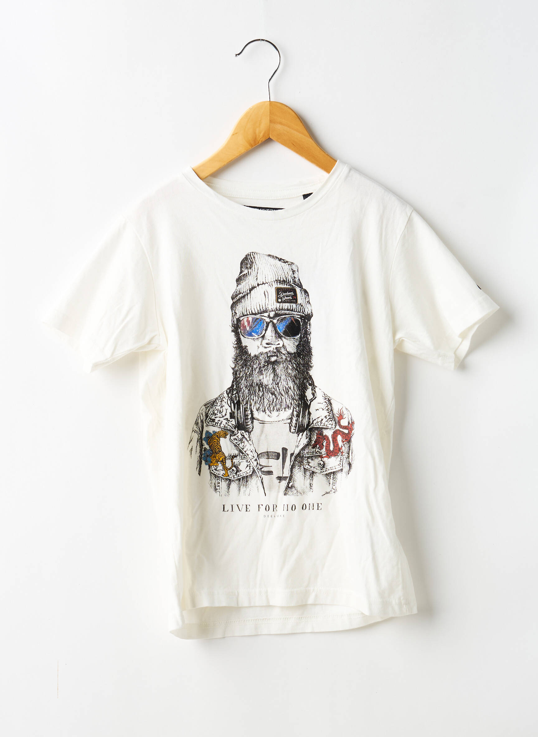 T-shirt stretch manches courtes beige DEELUXE garçon