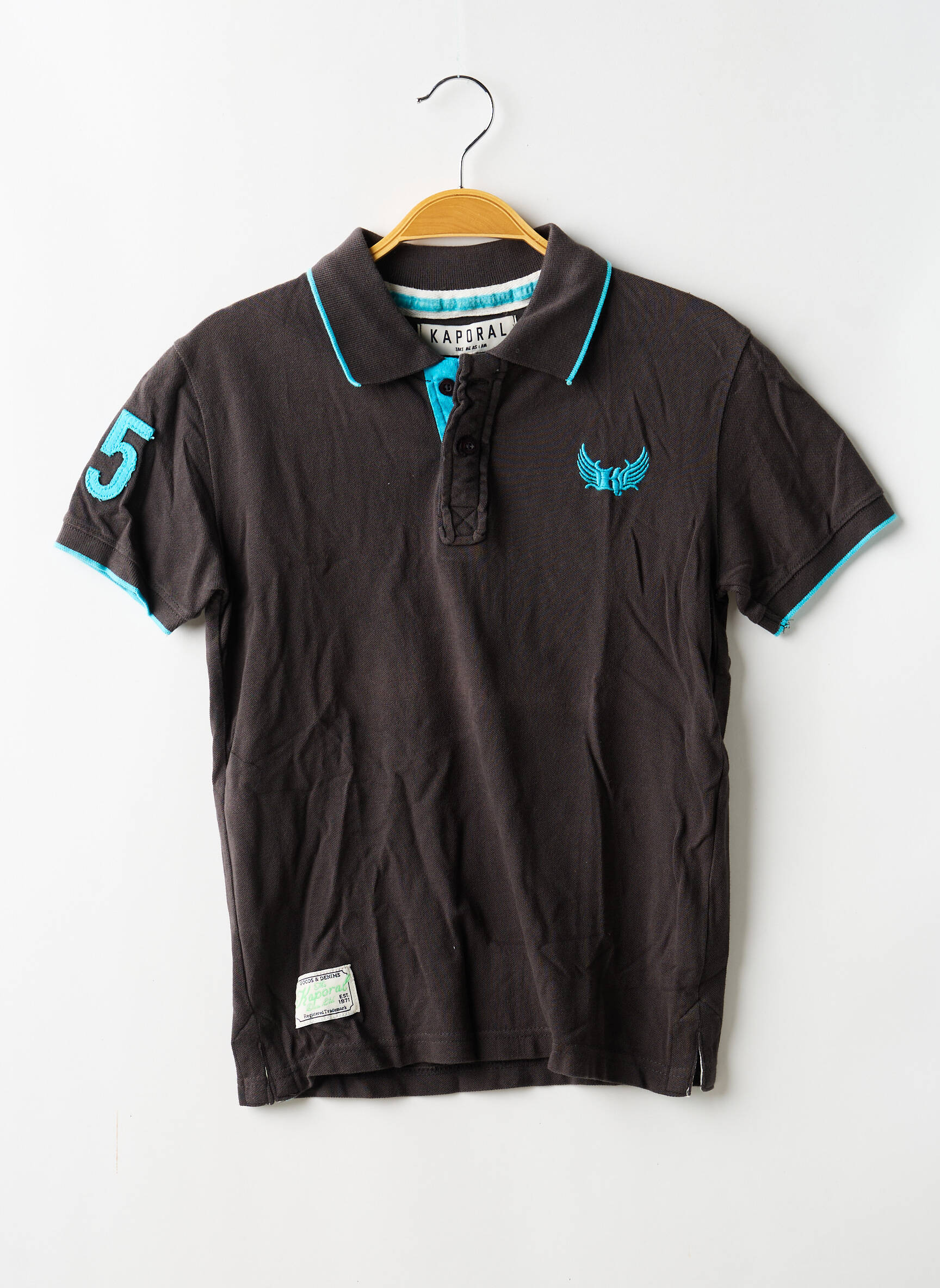Polo stretch manches courtes gris KAPORAL garçon