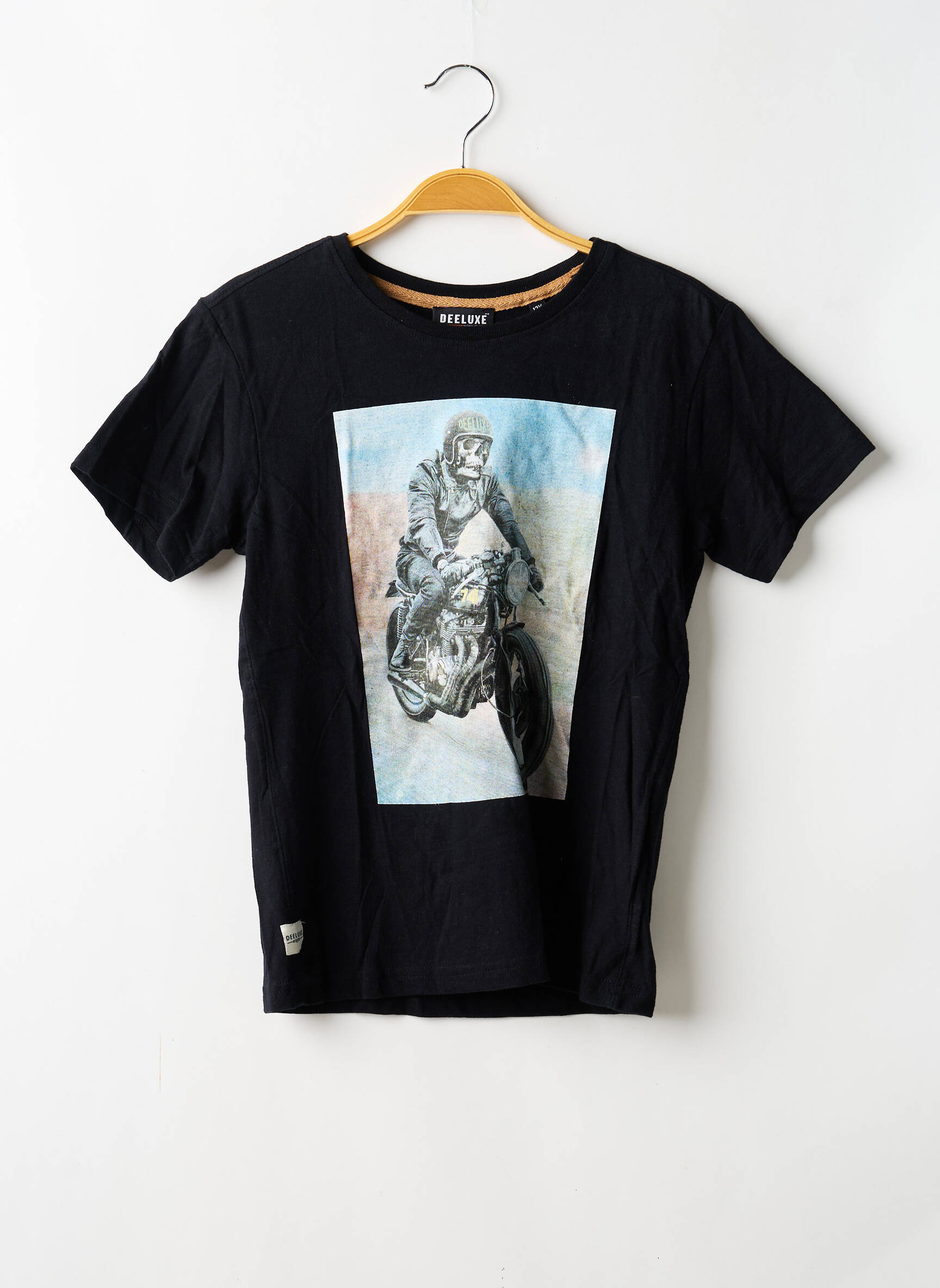T-shirt stretch manches courtes noir DEELUXE garçon