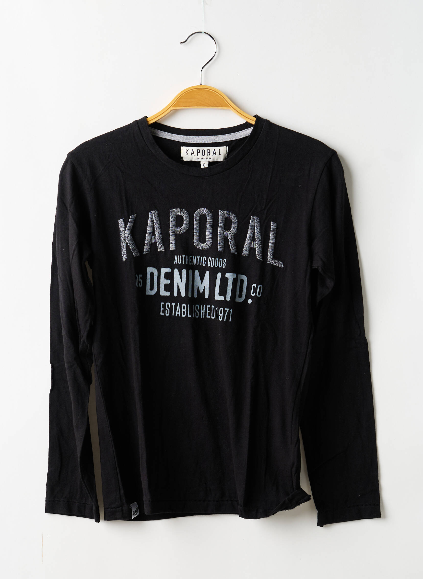 T-shirt manches longues manches longues noir KAPORAL garçon