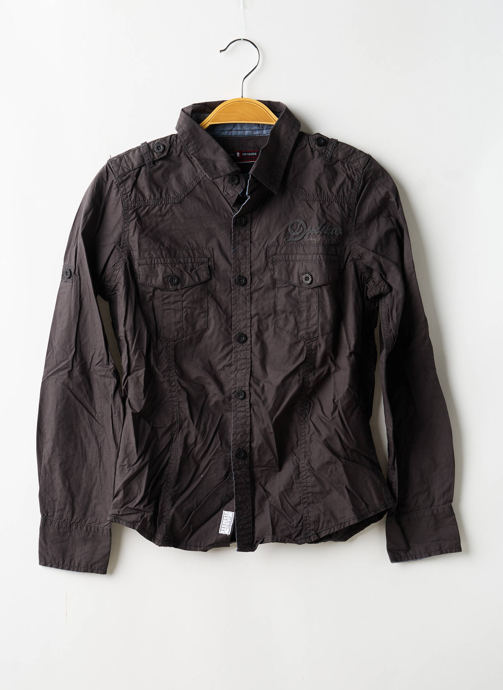 Chemise manches longues coupe cintrée gris DEELUXE garçon