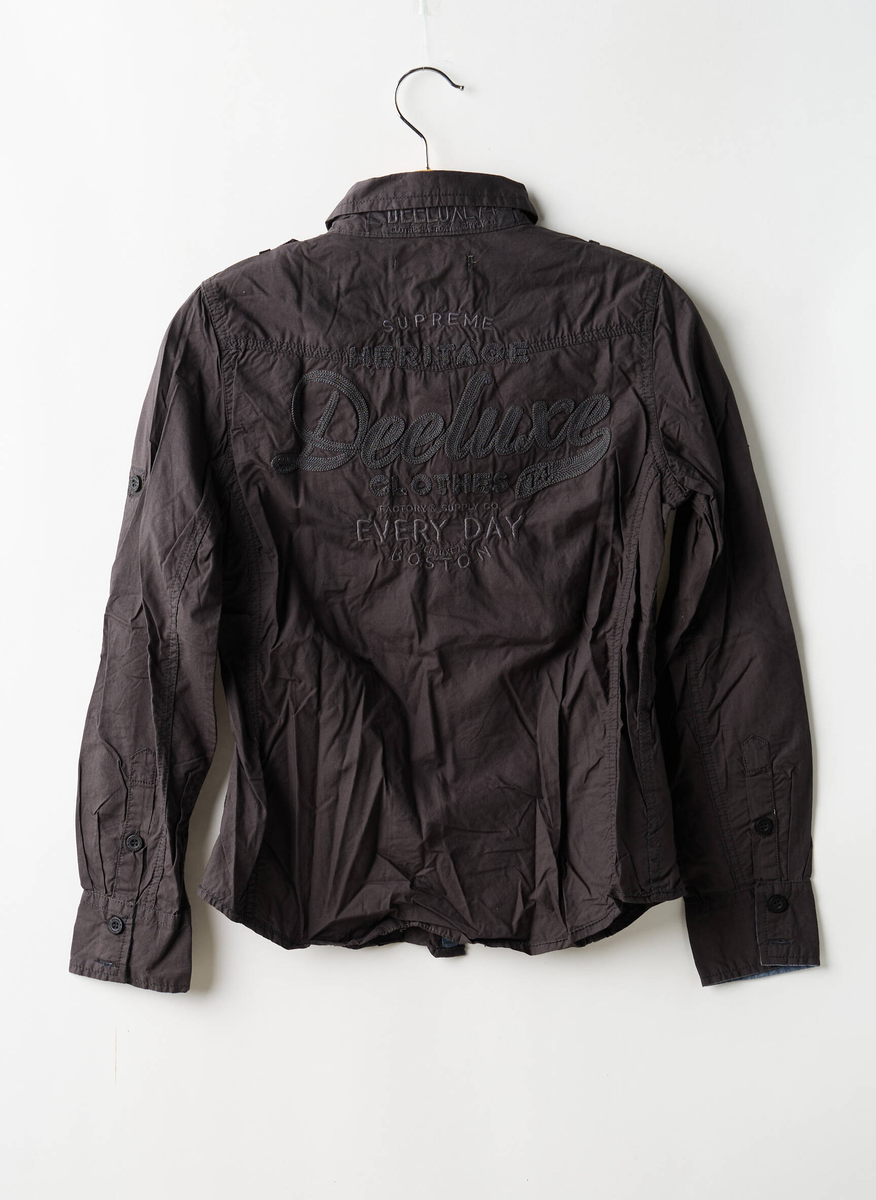Chemise manches longues coupe cintrée gris DEELUXE garçon
