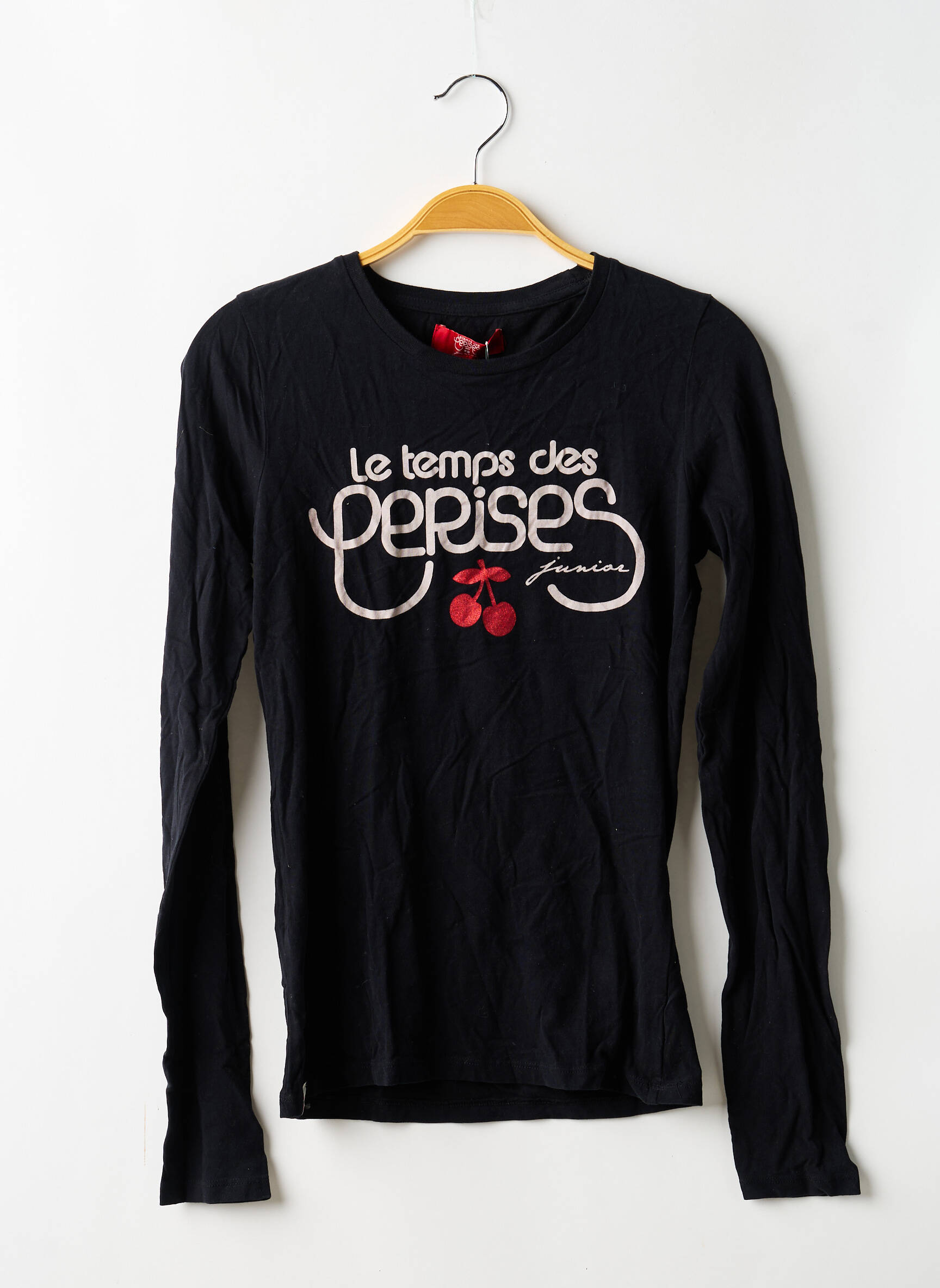 T-shirt stretch manches longues noir LE TEMPS DES CERISES fille