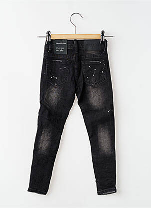 Jeans coupe slim effet usé délavé taille ajustable noir SQUARED & CUBED fille