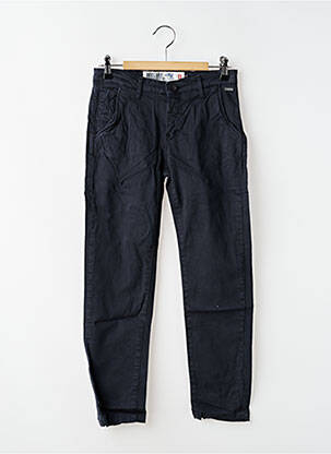Pantalon chino tissage popeline taille ajustable bleu DEELUXE garçon