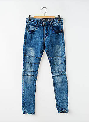 Jeans skinny stretch taille ajustable bleu FREE BOY garçon
