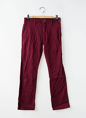 Pantalon chino tissage popeline taille à pinces rouge ELEMENT garçon