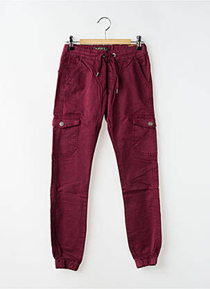 Pantalon cargo tissage popeline taille élastique rouge BLUE EFFECT garçon