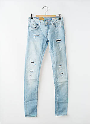 Jeans coupe slim effet usé délavé taille basse bleu KAPORAL femme