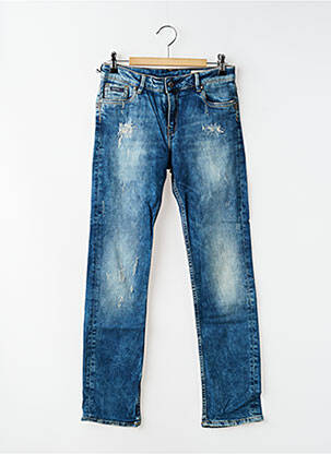Jeans coupe droite stretch taille ajustable bleu KARPOS garçon