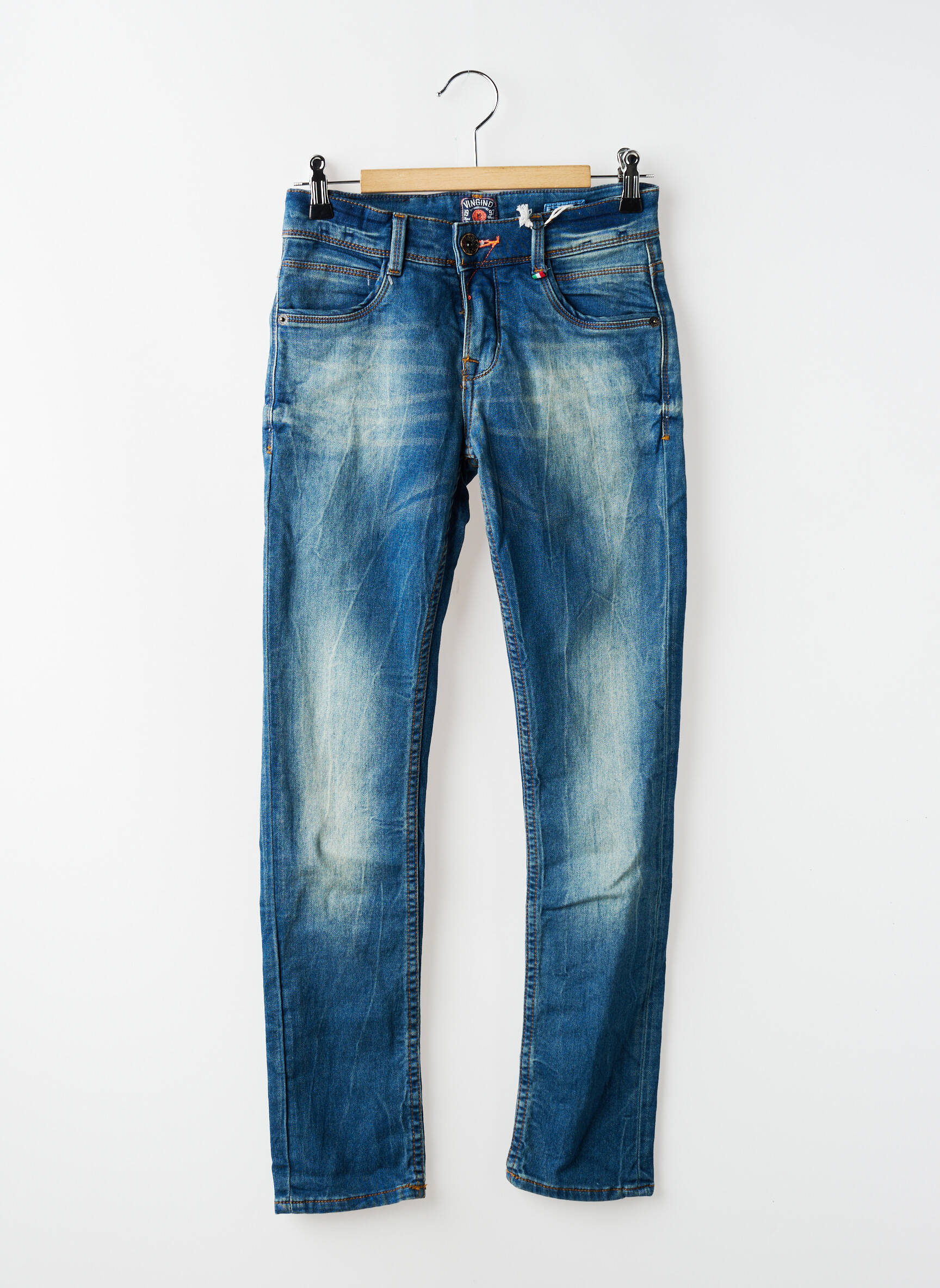 Jeans coupe slim stretch taille ajustable bleu VINGINO garçon