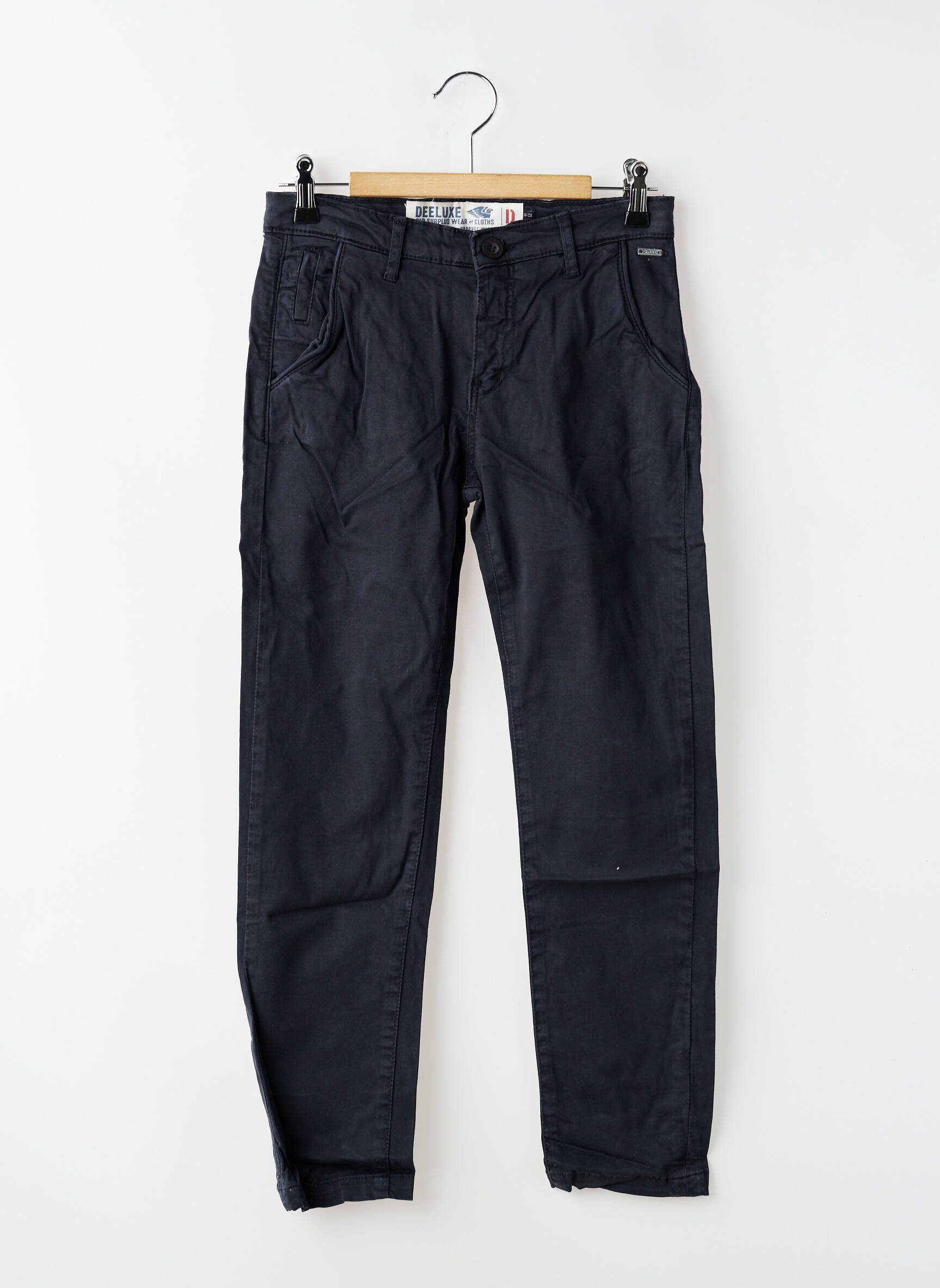 Pantalon chino tissage popeline taille ajustable bleu DEELUXE garçon