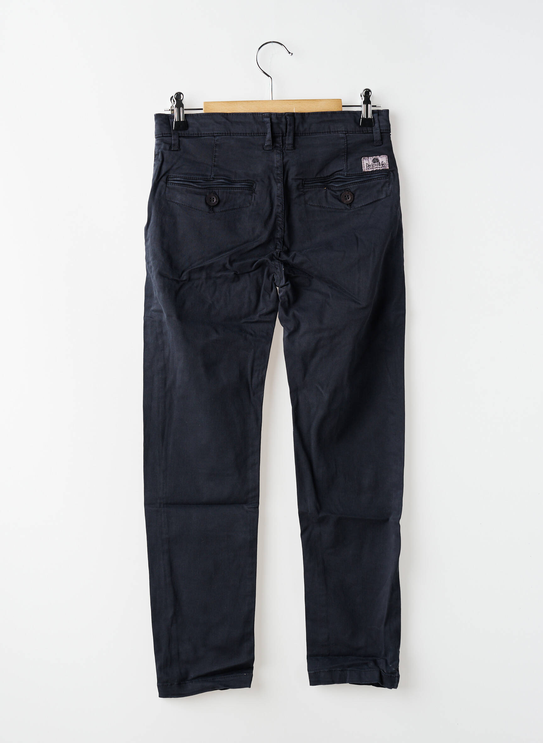 Pantalon chino tissage popeline taille ajustable bleu DEELUXE garçon
