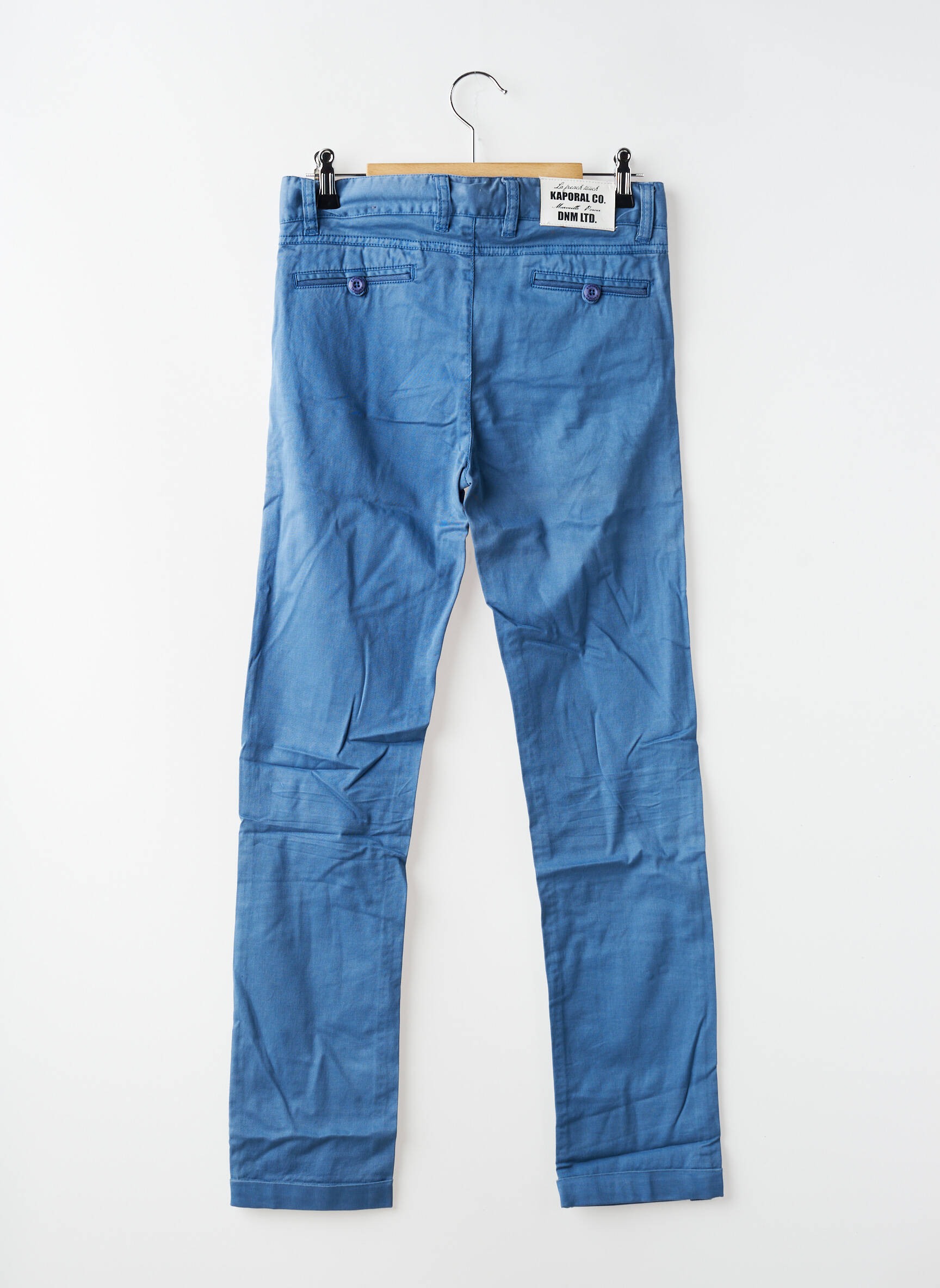 Pantalon chino tissage popeline taille ajustable bleu KAPORAL garçon