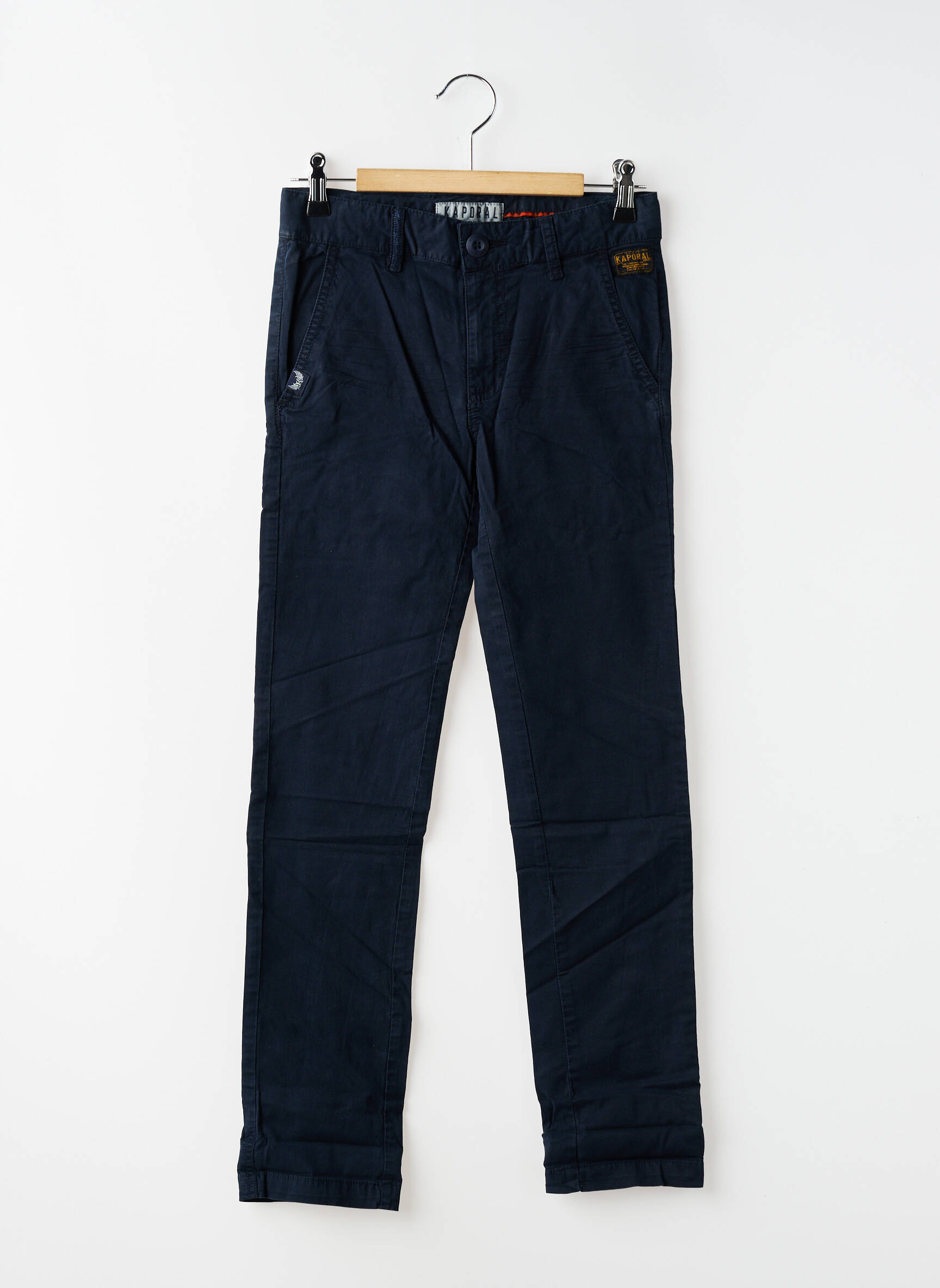 Pantalon chino stretch taille ajustable bleu KAPORAL garçon