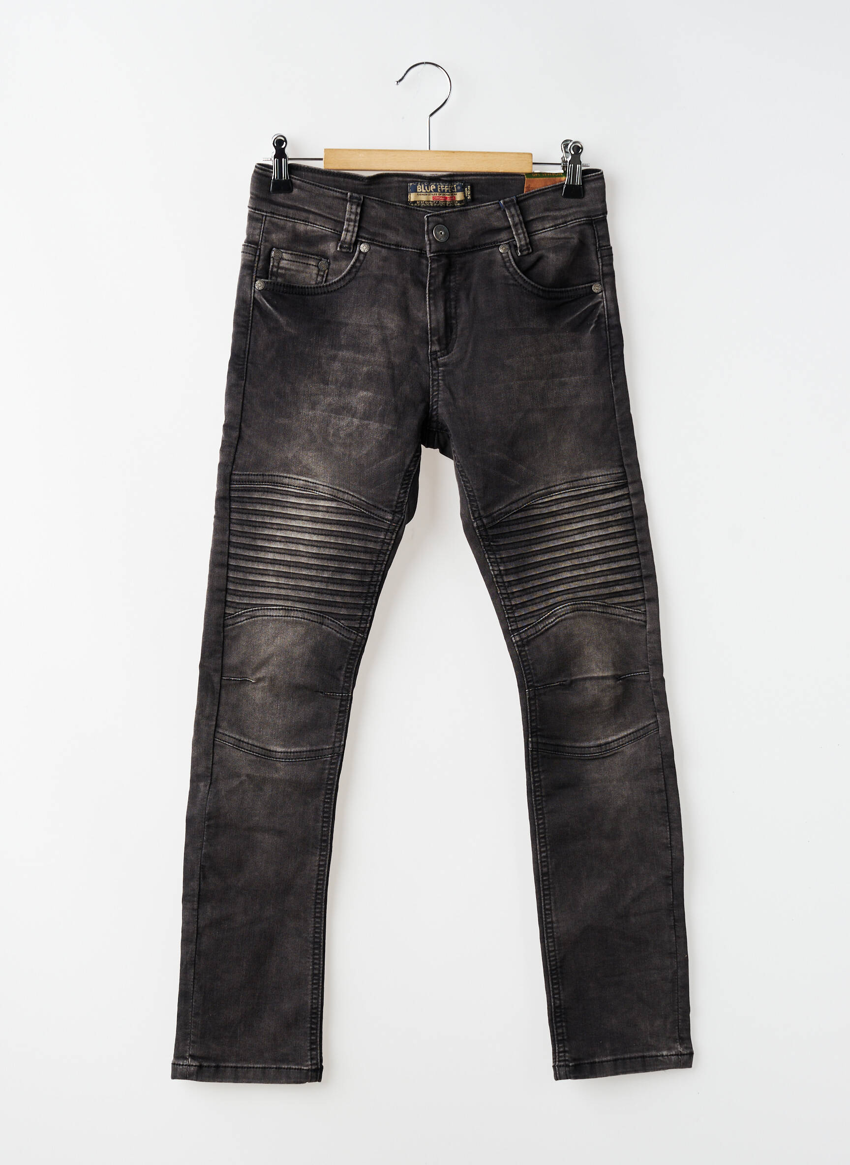 Jeans coupe slim stretch taille ajustable gris BLUE EFFECT garçon