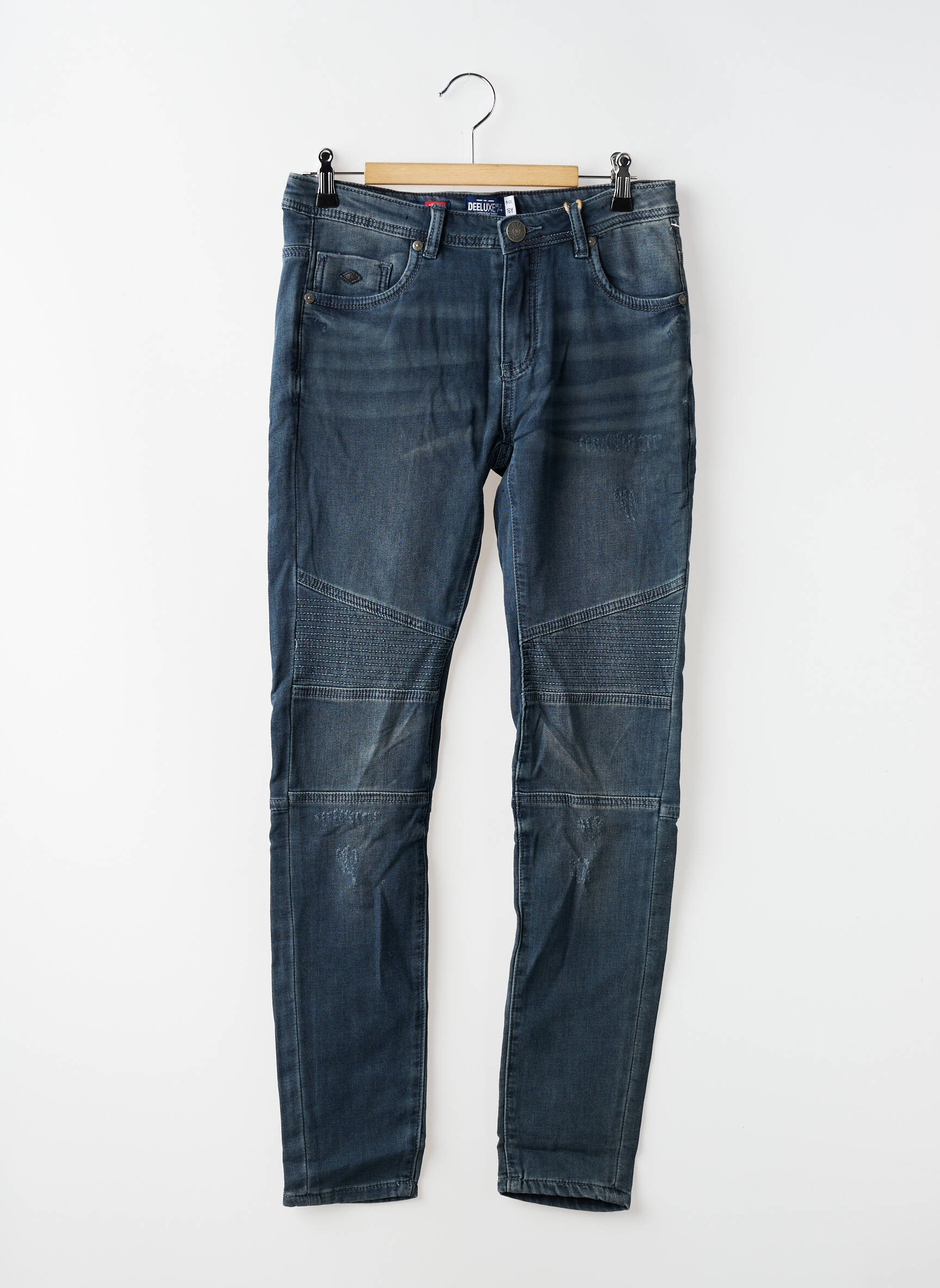 Jeans coupe slim stretch taille ajustable bleu DEELUXE garçon