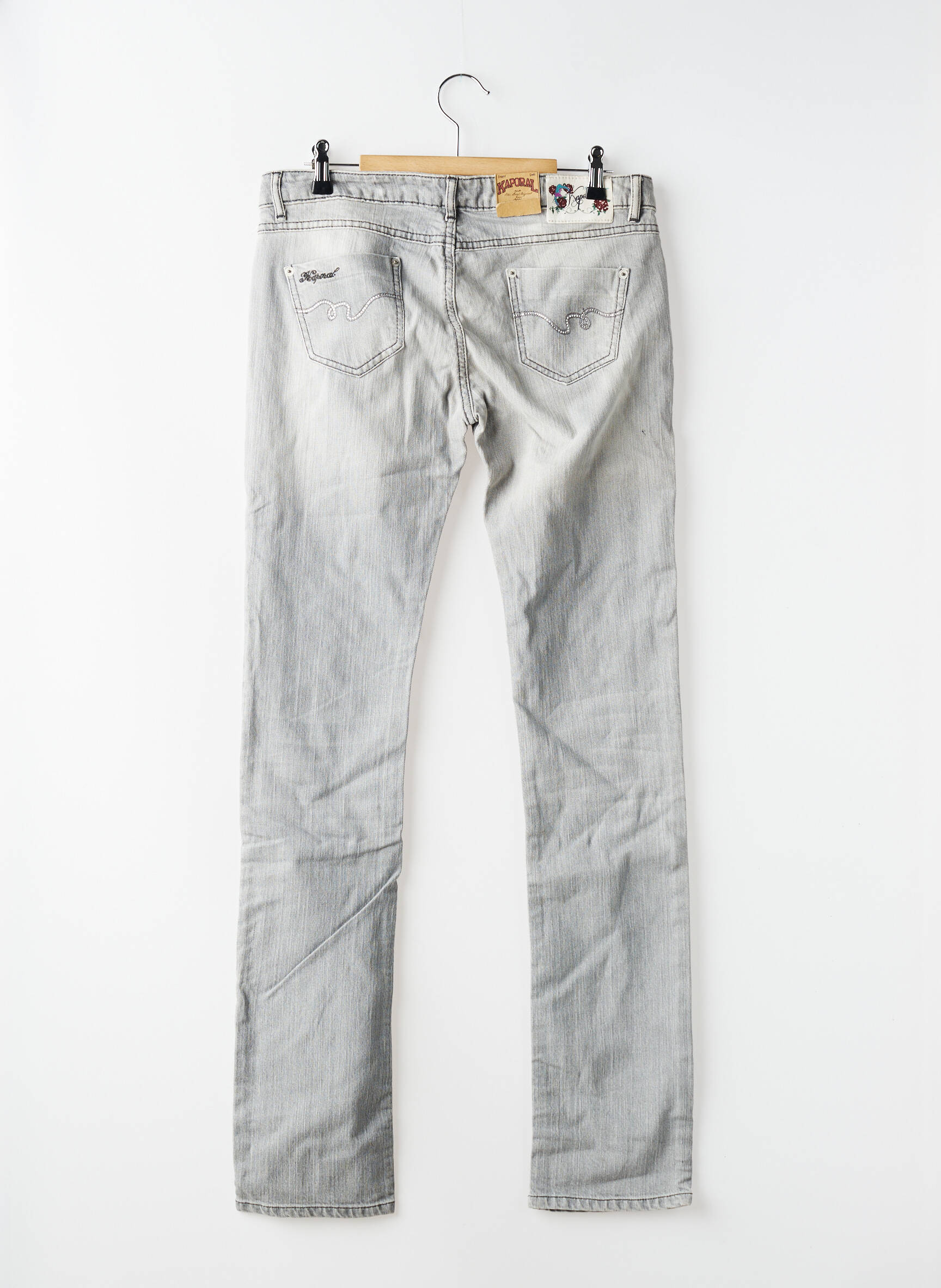 Jeans coupe slim stretch gris KAPORAL fille