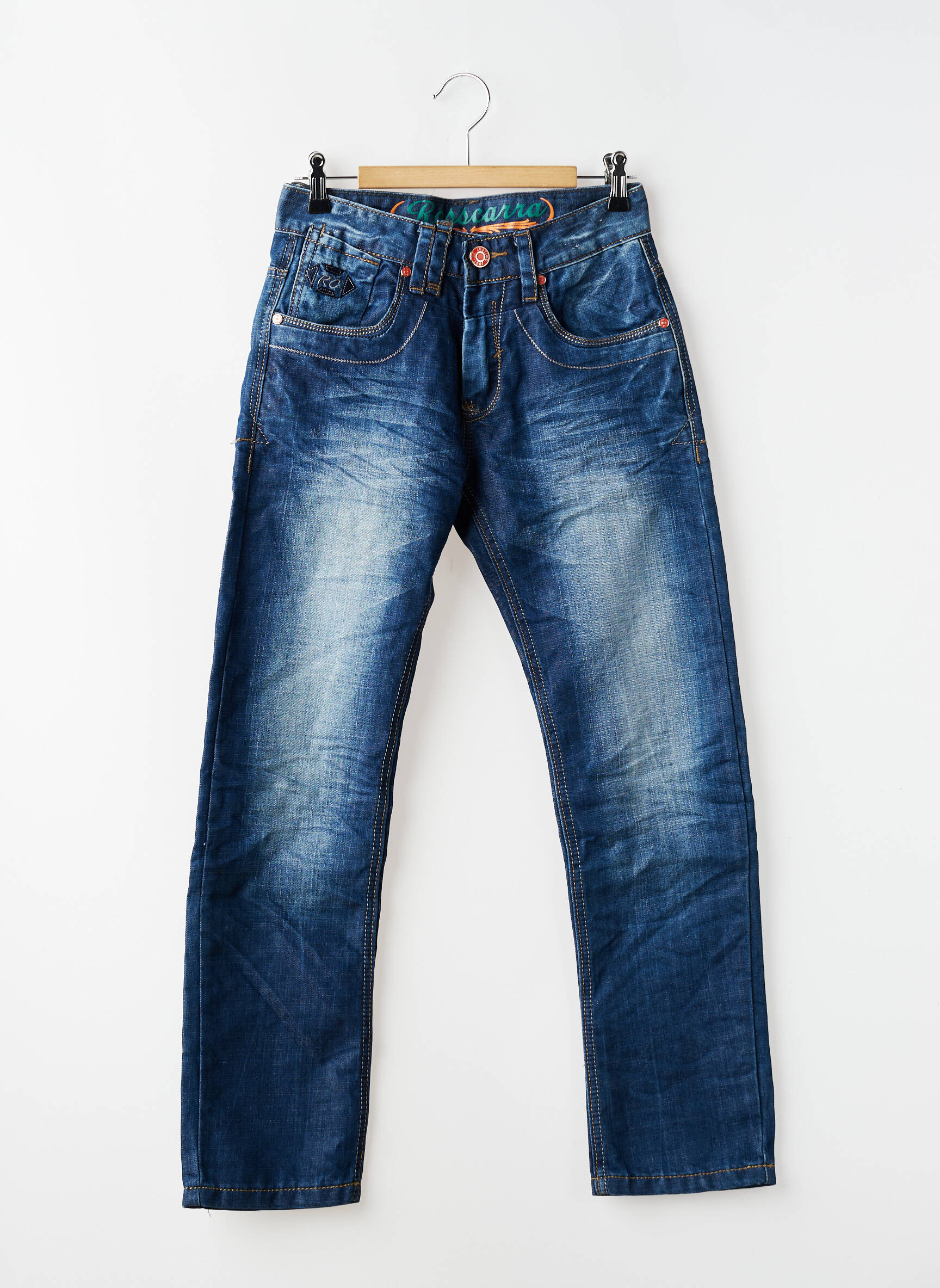 Jeans coupe slim stretch bleu ROSS CARRA garçon