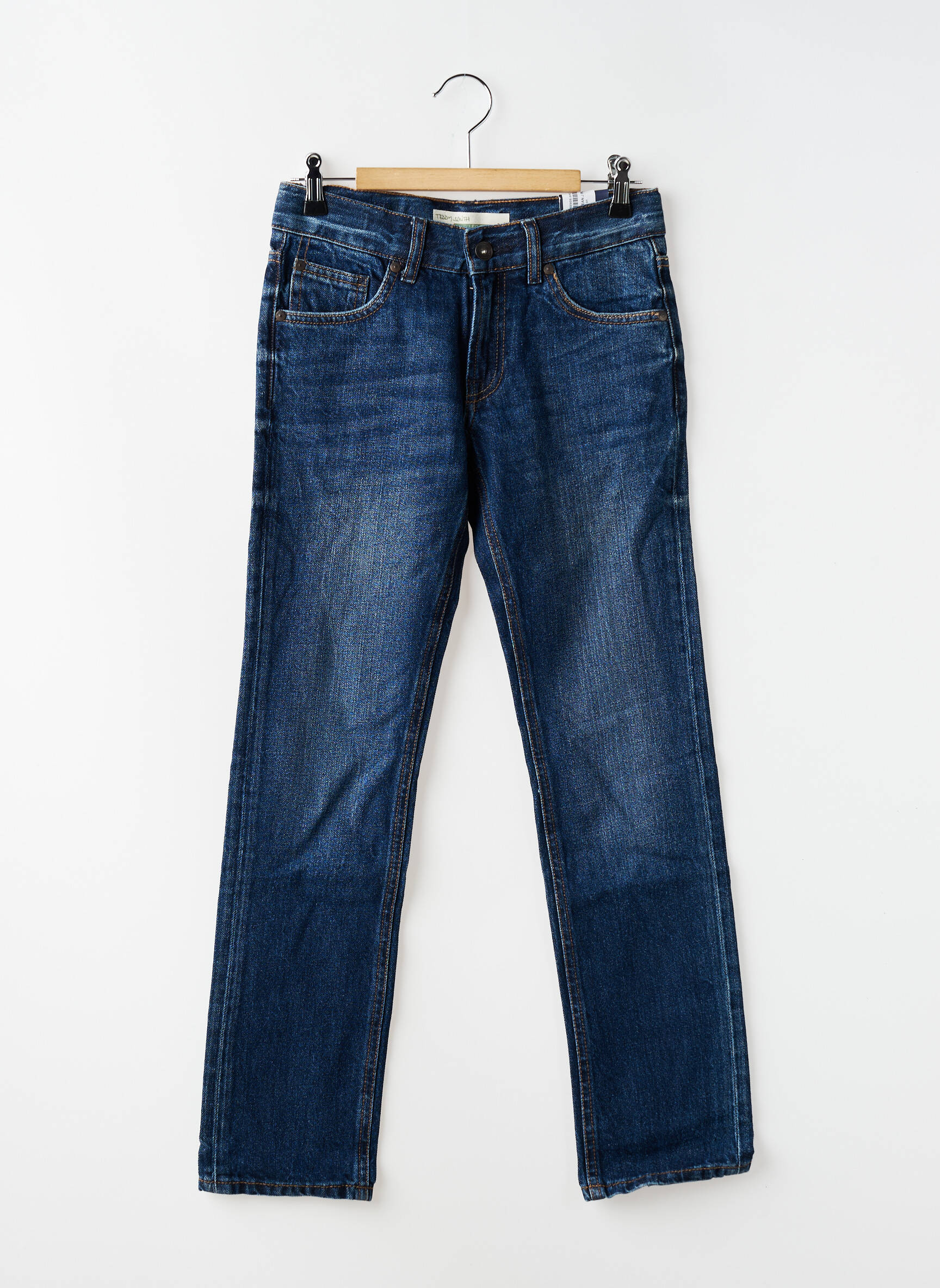 Jeans coupe droite stretch taille ajustable bleu TEDDY SMITH garçon