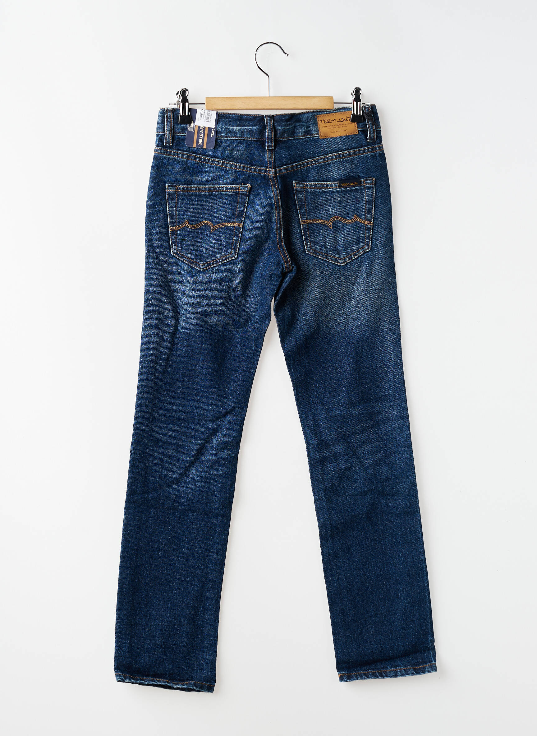 Jeans coupe droite stretch taille ajustable bleu TEDDY SMITH garçon