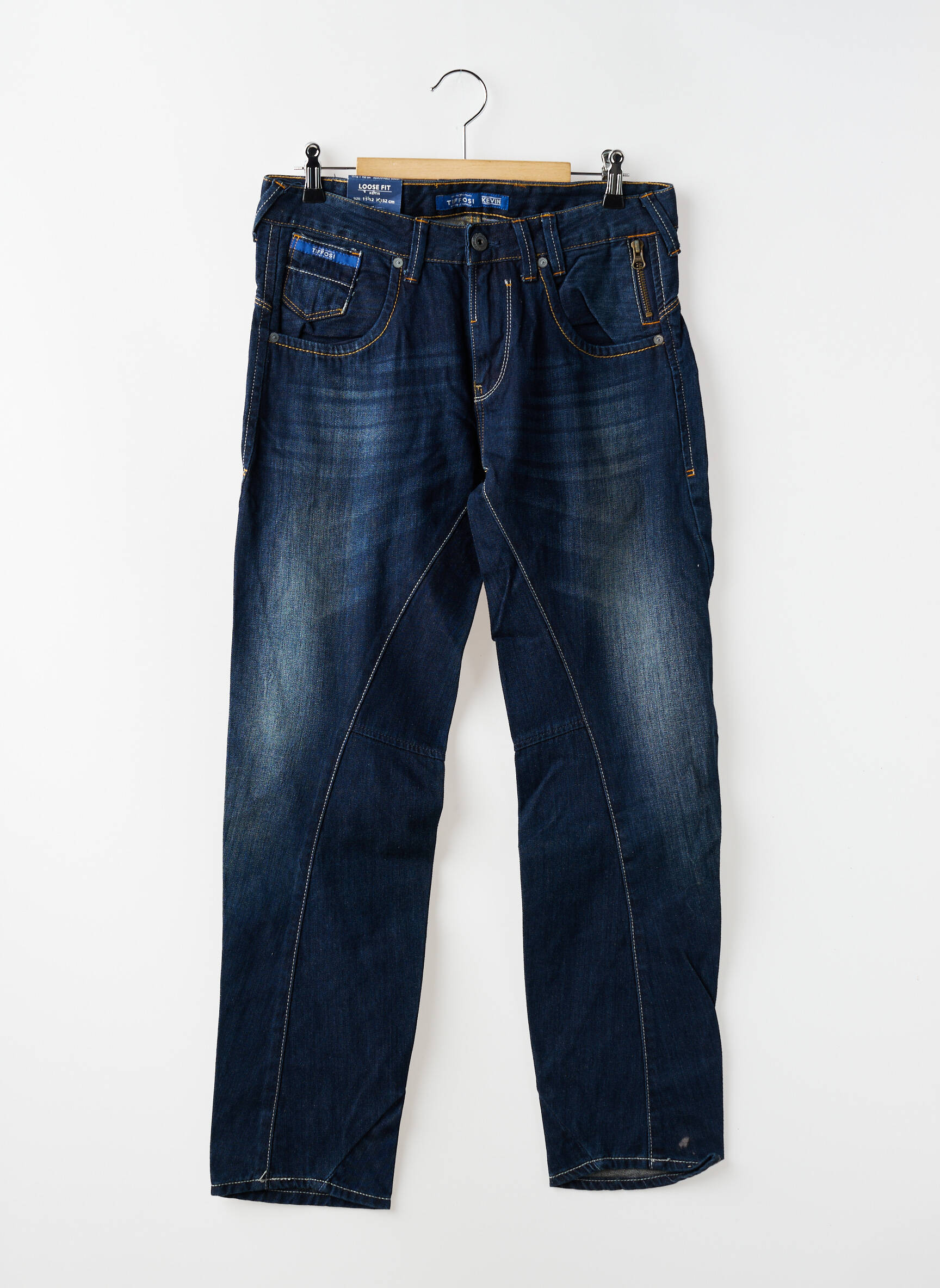 Jeans coupe droite taille élastique taille élastique bleu TIFFOSI garçon
