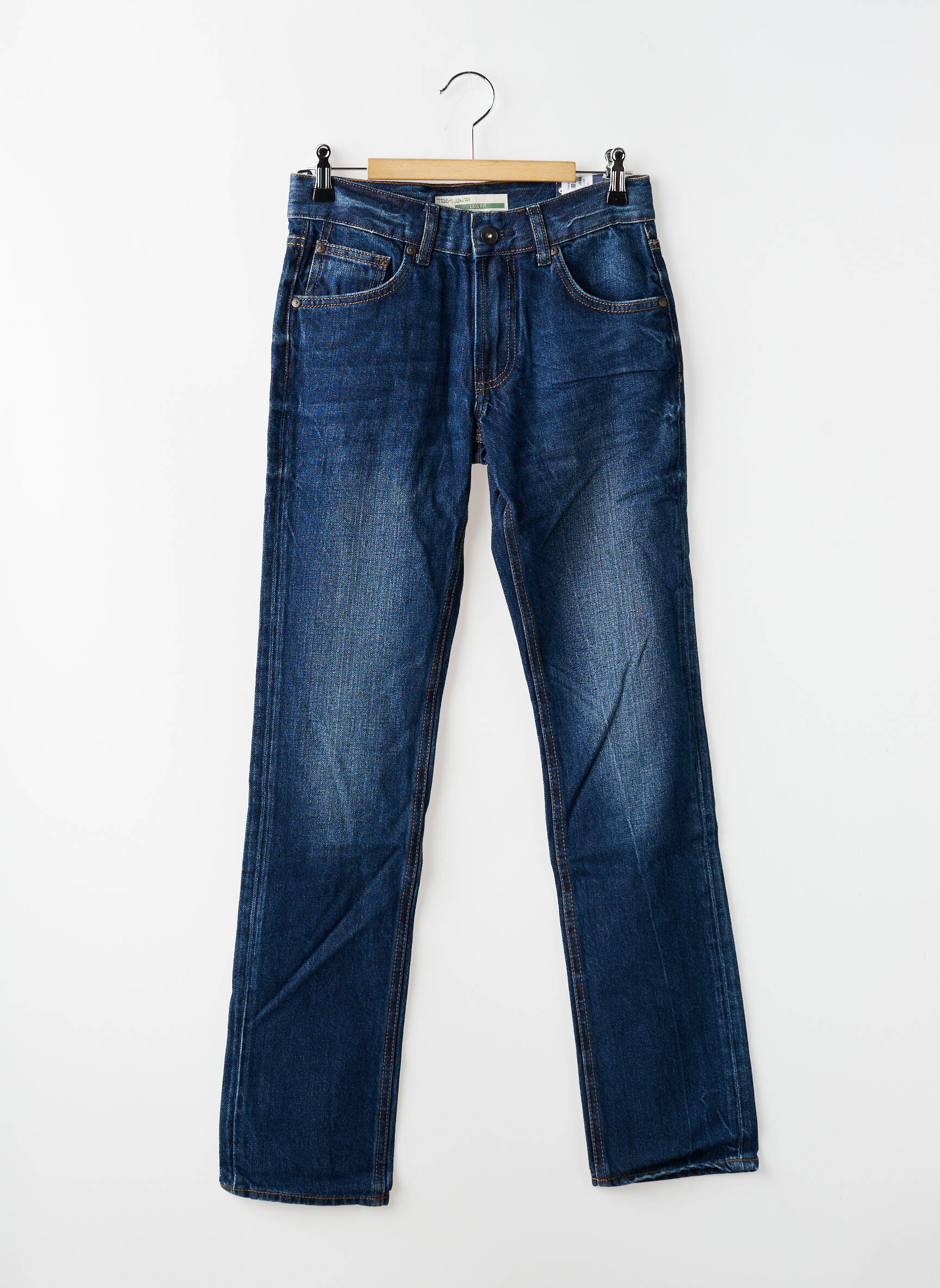 Jeans coupe droite stretch taille ajustable bleu TEDDY SMITH garçon